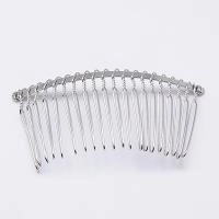 Гребень для волос, 77х38мм, металлический, базовый материал - железо, стального цвета, 1 шт.