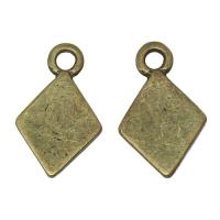 Подвеска, 13х8.5мм, ромбик, базовый материал - цинковый сплав, бронзовый, 1 шт.