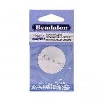 Бусина-разделитель силиконовая, 2х1мм, рондель Beadalon Bead Bumpers, белая, 50 шт.