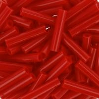 Бисер TOHO Bugle, размер 9мм, цвет #45 (Непрозрачный, красный перец), 10 грамм