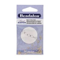 Бусина-разделитель силиконовая, 2х1мм, рондель Beadalon Bead Bumpers, золотисто-бежевая, 50 шт.