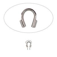 Концевики, 4х4мм (внутренний размер 0.56мм), защитные скобы Accu-Guard, базовый материал - латунь, вороненая сталь, пара