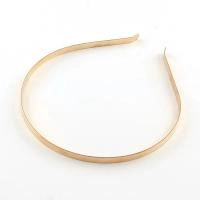 Основа для ободка для волос, 110х4 - 135х5мм, базовый материал - железо, золотистого цвета, 5 шт.