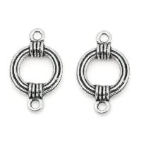 Коннектор, 27х17мм, веревочное кольцо, базовый материал - цинковый сплав, стиль тибетское серебро, 5 шт.