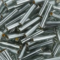 Бисер TOHO Bugle, размер 9мм, цвет #29 (Внутреннее серебрение, черный бриллиант), 10 грамм