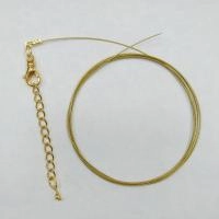 Набор для бус (колье, браслета), тросик цвета античное золото с позолоченными концевиками, карабином и удлинителем, базовый материал - сталь, 1 метр + 7 см