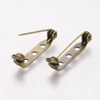 Основа для броши, 27х5мм, с фиксатором, базовый материал - железо, бронзовая, 10 грамм Основа для броши, 27х5мм, с фиксатором, базовый материал - железо, бронзовая, 10 грамм