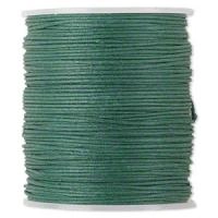 Шнур хлопковый вощеный, около 1мм, тёмно-зеленый, 5 метров