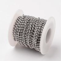 Цепочка отрезная (без замка), 3мм, с шариками, базовый материал - нержавеющая сталь, без покрытия, 1 метр