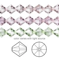 Бусина Swarovski, 8мм, Биконус (#5328), хамелеон Cantaloupe, 1 шт.