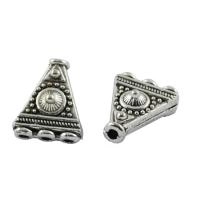 Соединитель-переходник, 11х9.5мм, треугольный, с тремя отверстиями, базовый материал - цинковый сплав, стиль тибетское серебро, 5 шт. УЦЕНКА