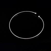 Основа для браслета, 58мм, Корея, кафф с шариками, базовый материал - сталь, родий, 1 шт.