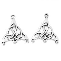 Соединитель-переходник, 29х25мм, с тремя петельками, кельтский, базовый материал - цинковый сплав, стиль тибетское серебро, 1 шт.
