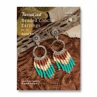 Набор для сборки украшения, 64 мм, TierraCast, серьги Beaded Concho, посеребренные