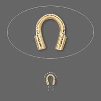 Концевики, 4.5х4мм (внутренний размер 0.55мм), Beadalon, защитные скобы, базовый материал - латунь, золотистого цвета, 10 пар