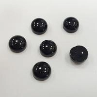 Кабошон каменный, 8мм, агат черный, 5 шт.