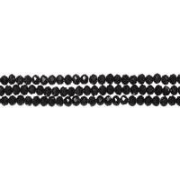 Бусины стеклянные, 4х3.5мм, граненые, рондели, черные, 140 шт., низка Бусины стеклянные, 4х3.5мм, граненые, рондели, черные, 140 шт., низка