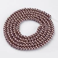 Бусина стеклянная, 4мм, жемчуг искусственный, коричневый, 200 шт., низка