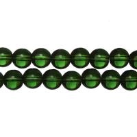 Бусины стеклянные, 10мм, зеленые, 30 шт., низка