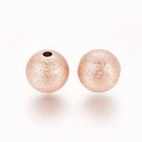 Бусина металлическая, 10мм, звездная пыль, базовый материал - нержавеющая сталь, под розовое золото, 2 шт.