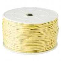Шнур хлопковый вощеный, около 1мм, светло-желтый, 5 метров