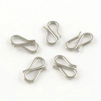 Застежка, 13х7мм, крючок, базовый материал - нержавеющая сталь, без покрытия, 1 шт.