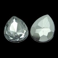 Стразы для декорирования, 18х13мм, в форме капли, выпуклые, акриловые, кристально-прозрачные, 1 шт.