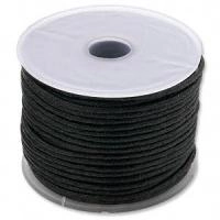 Шнур хлопковый вощеный, около 2мм, черный, 5 метров
