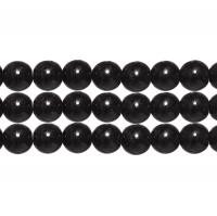 Бусины стеклянные, 10мм, черные, 30 шт., низка