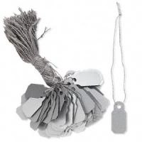 Ценники ювелирные, 22х10мм, пластик с нитью, серебристые, 10 шт.