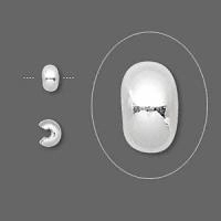 Кримпы, 4мм, покрывные, базовый материал - латунь, посеребренные, 10 шт.