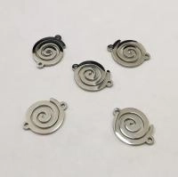 Коннектор, 15х11.5х1мм, спираль круглая, базовый материал - нержавеющая сталь, без покрытия, 5 шт.