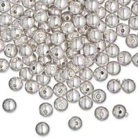 Кримп, 4мм, шарик, закручивающийся, базовый материал - медь, посеребренный, 1 шт.