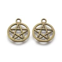 Подвеска, 20.5х17мм, пентаграмма двусторонняя, базовый материал - цинковый сплав, бронзовая, 1 шт.