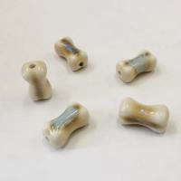 Бусина фарфоровая, 17х9х8мм, косточка, 5 шт.