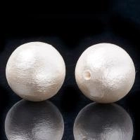 Бусина из хлопка, 12-13мм, хлопковый жемчуг, белый, 2 шт.