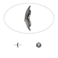 Шапочка для бусин (обниматель), 4х1мм, цветок, базовый материал - латунь, вороненая сталь, 50 шт.