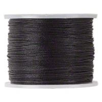Шнур хлопковый вощеный, около 0.5-1мм, черный, 5 метров