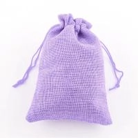 Мешочек из джутовой мешковины с добавлением синтетических волокон, 14х10см, сиреневого цвета, 2 шт.