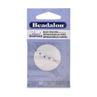 Бусина-разделитель силиконовая, 2х1мм, рондель Beadalon Bead Bumpers, серебристо-серая, 50 шт.