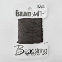 Нить нейлоновая Beadstring, толщина 2, черная, моток, 17 метров