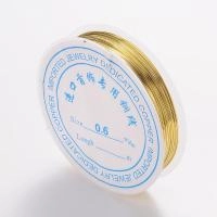 Проволока гибкая, 0.6мм, средней жесткости, золотистого цвета, 8 метров, катушка