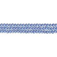 Бусины стеклянные, 3х2-3.5х2.5мм, граненые, рондели, голубые, 155 шт., низка Бусины стеклянные, 3х2-3.5х2.5мм, граненые, рондели, голубые, 155 шт., низка