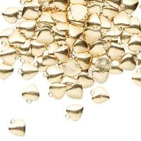 Подвеска, 6.6х5мм, сердечко, базовый материал - латунь, позолоченное, 5 шт.