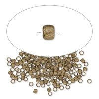 Бусина металлическая, 2мм, крупное отверстие, базовый материал - латунь, античная позолоченная (цвет - бронза), 50 шт.