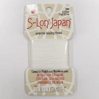 Нить полиэстеровая, S-Lon Japan, толщина 0.25мм, цвет белый, моток, 20.1 метра