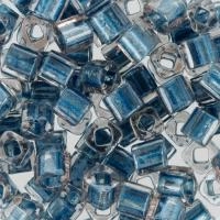 Бисер TOHO Cube, размер 3мм, цвет #288 (Окрашенный изнутри, хрусталь/голубой металлик), 10 грамм Бисер TOHO Cube, размер 3мм, цвет #288 (Окрашенный изнутри, хрусталь/голубой металлик), 10 грамм