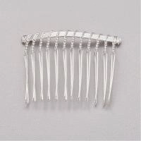 Гребень для волос, 47х37мм, металлический, базовый материал - железо, серебристого цвета, 2 шт.