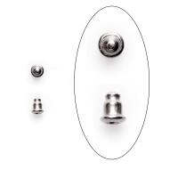 Застежки для пусет, 6х5мм, базовый материал - нержавеющая сталь, без покрытия, пара Застежки для пусет, 6х5мм, базовый материал - нержавеющая сталь, без покрытия, пара