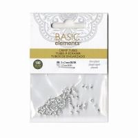 Кримпы, 2х2мм, Bead Smith, трубочки, базовый материал - латунь, посеребренные, 100 шт.